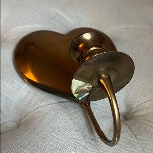 Vintage 1986 Brass Boho Chic Cottage-core Raised Heart Wall Candle Sconce